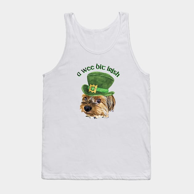 A  Wee Bit Irish Cute Yorkshire Terrier St Patrick's Day Tank Top by AdrianaHolmesArt